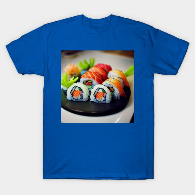 Kawaii Anime Sushi T-Shirt by Grassroots Green